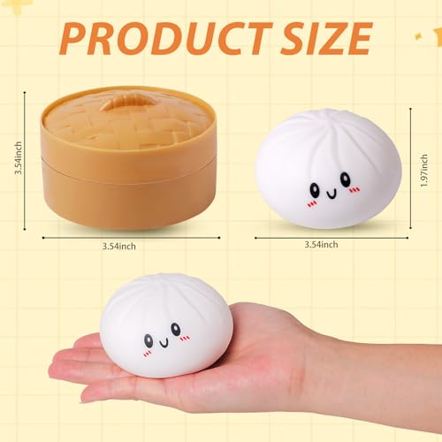 AiSiXin Doughy Dumpling Squishy - Creamy White Bao Bun Toy