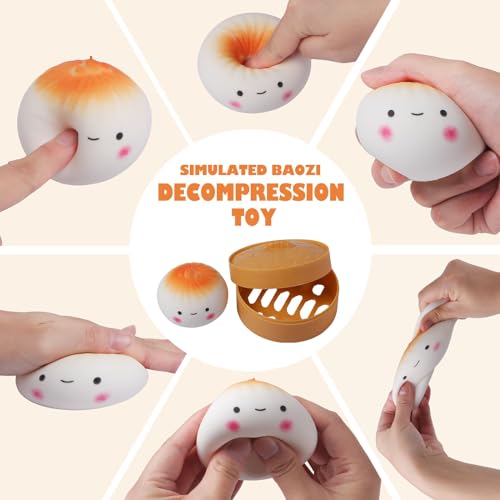 AiSiXin Doughy Dumpling Squishy Toy - Bao Bun - Creamy White