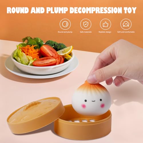 AiSiXin Doughy Dumpling Squishy Toy - Bao Bun - Creamy White