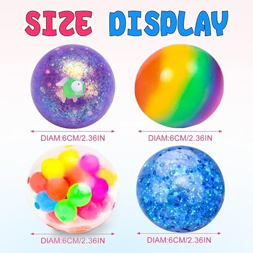BESNEL Groovy Stress Ball Squeeze Toy - Glob Shape - Multicolored