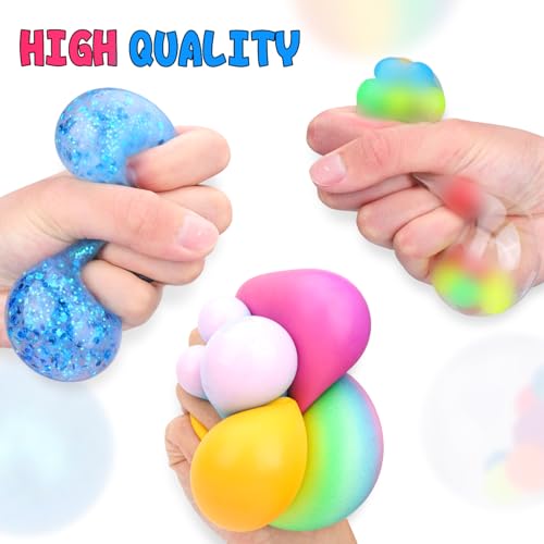 BESNEL Groovy Stress Ball Squeeze Toy - Glob Shape - Multicolored