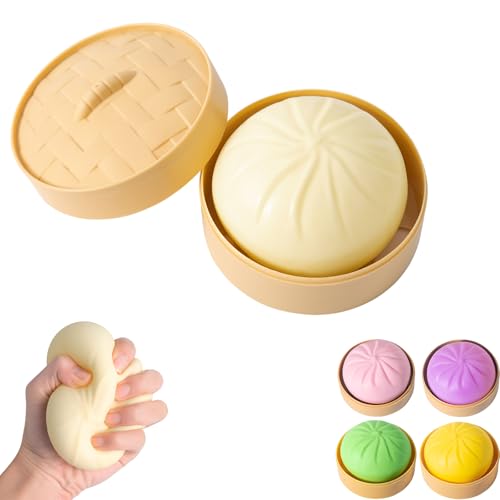 Dumpling Squishy Flour-Touch Mystery Toy - Bao Bun - White