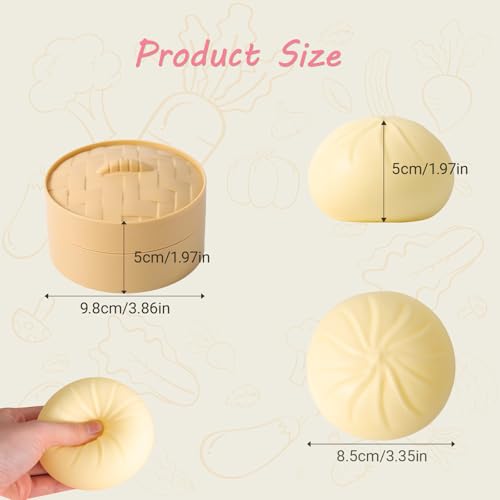 Dumpling Squishy Flour-Touch Mystery Toy - Bao Bun - White