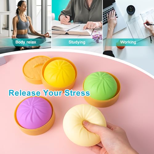 Dumpling Squishy Flour-Touch Mystery Toy - Bao Bun - White