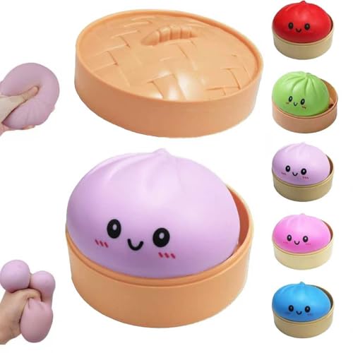 Hymhzy Doughy Dumpling Squishy Toy - Bao Bun Shape - Purple