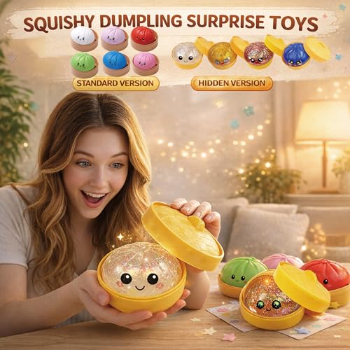 Kangerse Doughy Glitter Dumpling Squishy Toy - Bao Bun - Assorted