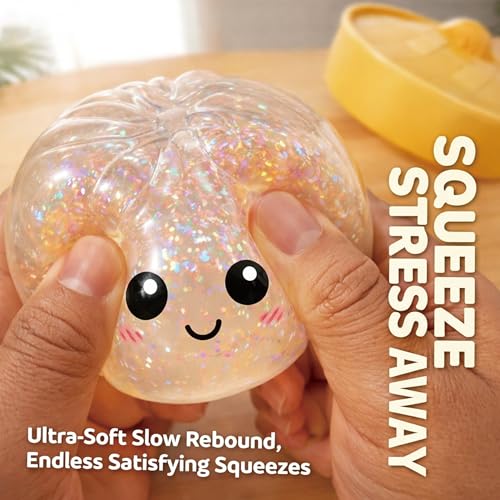 Kangerse Doughy Glitter Dumpling Squishy Toy - Bao Bun - Assorted