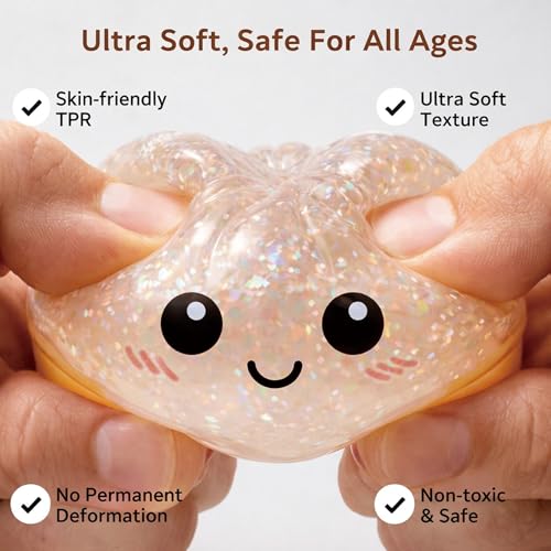 Kangerse Doughy Glitter Dumpling Squishy Toy - Bao Bun - Assorted