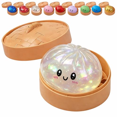 Koconh Glitter Dumpling Squishy Squeeze Toy - Bao Bun - White