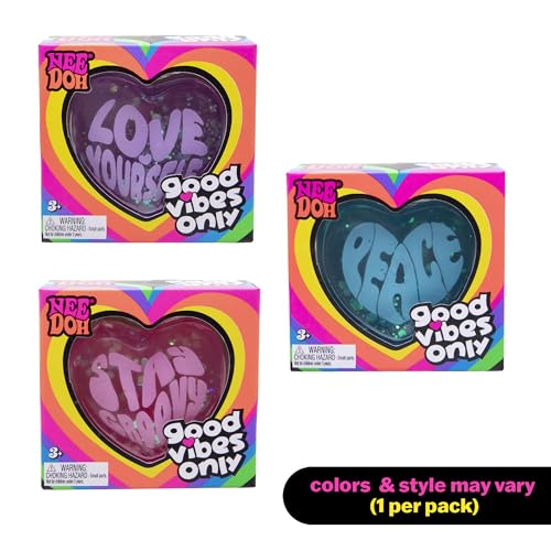 NeeDoh Good Vibes Only - Super Solid Orange Heart by Schylling