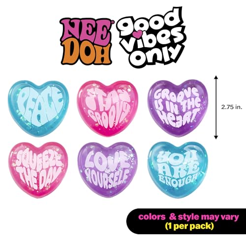 NeeDoh Good Vibes Only - Super Solid Orange Heart by Schylling