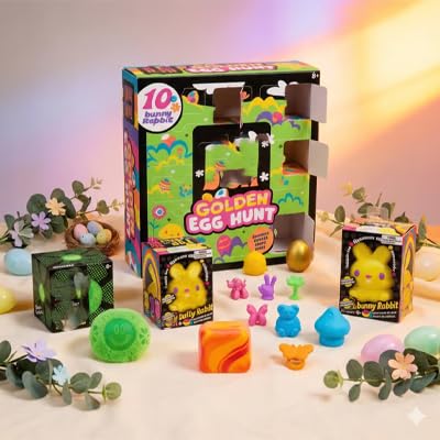 NeeDoh Groovy Easter Treasure Hunt Squeeze Toy - Glob Shape - Gold