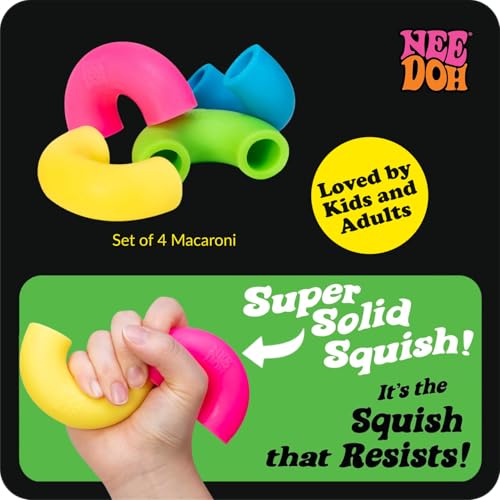 NeeDoh Groovy Mac 'N' Squeeze Squeeze Toy - Noodle Shape - Assorted