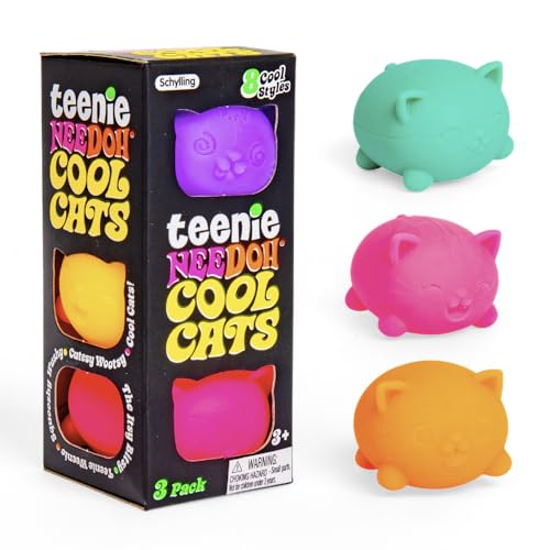 NeeDoh Groovy Teenie Cool Cat Squeeze Toy - Cat Shape - Multi