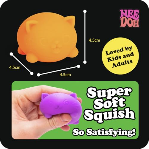 NeeDoh Groovy Teenie Cool Cat Squeeze Toy - Cat Shape - Multi
