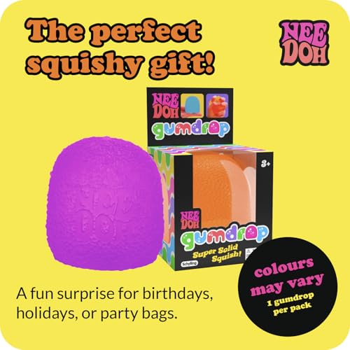 NeeDoh Super Solid Gumdrop Squeeze Toy - Gumdrop Shape - Orange