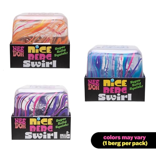 NeeDoh Super Solid Nice Berg Squeeze Toy - Cube Shape - Swirl
