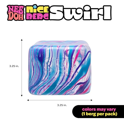 NeeDoh Super Solid Nice Berg Squeeze Toy - Cube Shape - Swirl