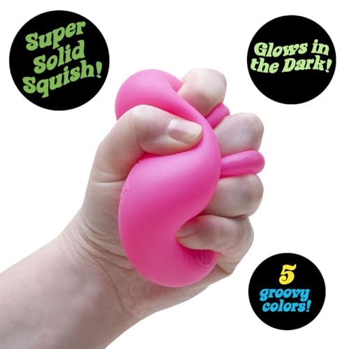 NeeDoh Super Solid Nice Cube Glow Squeeze Toy - Cube Shape - Multi