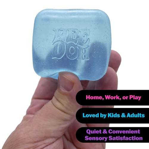 NeeDoh Super Solid Nice Cube Squeeze Toy - Cube Shape - Blue