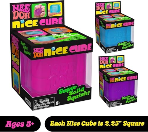 NeeDoh Super Solid Nice Cube Squeeze Toy - Cube Shape - Pink
