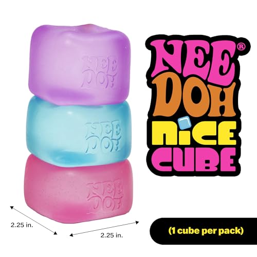 NeeDoh Super Solid Nice Cube Squeeze Toy - Cube Shape - Pink