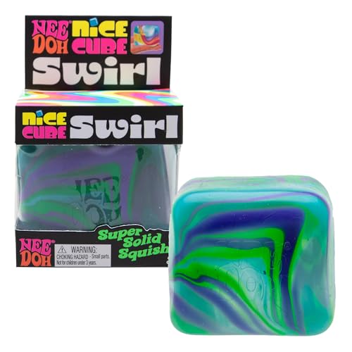 NeeDoh Super Solid Nice Cube Swirl Squeeze Toy - Blue/Green
