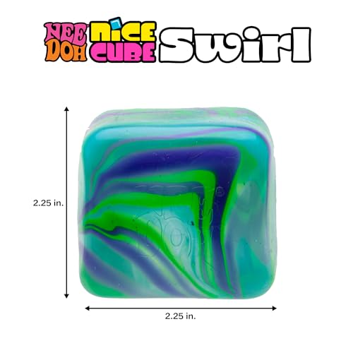 NeeDoh Super Solid Nice Cube Swirl Squeeze Toy - Blue/Green