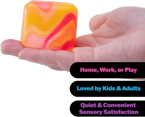 NeeDoh Super Solid Nice Cube Swirl Squeeze Toy - Cube Shape - Multi