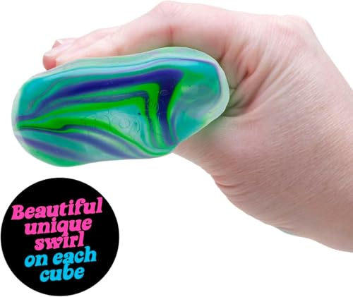 NeeDoh Super Solid Nice Cube Swirl Squeeze Toy - Cube Shape - Multi