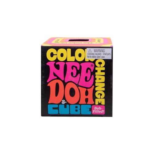 Needoh Groovy Color Change Cube Squeeze Toy - Cube Shape - Multi