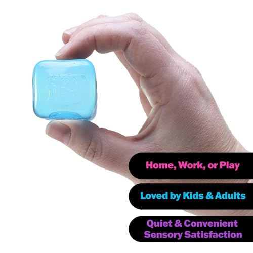 Schylling NeeDoh Nice Ice Baby Squeeze Toy - Cube Shape - Neon Blue