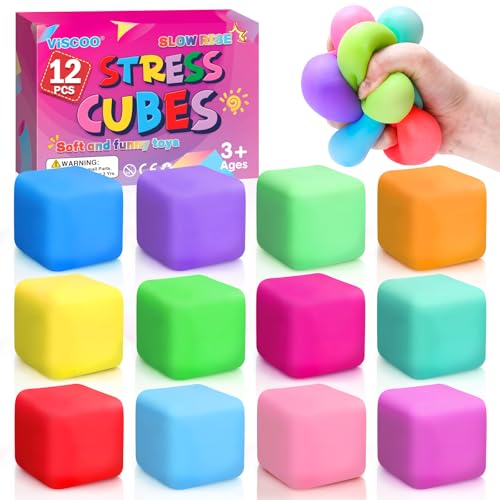 VISCOO Stress Cube Set - Doughy Multicolored Squeeze Toy
