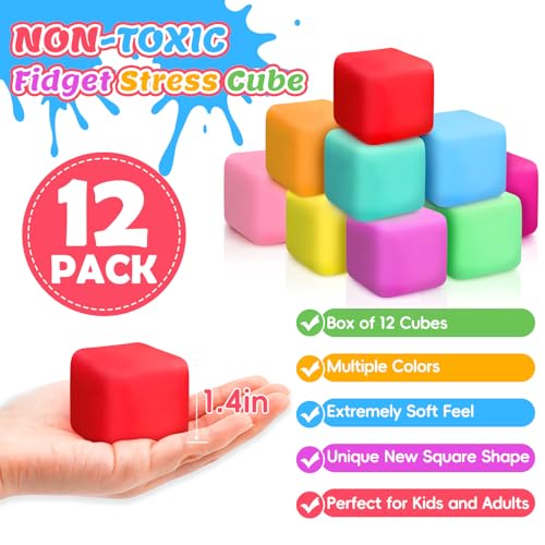 VISCOO Stress Cube Set - Doughy Multicolored Squeeze Toy