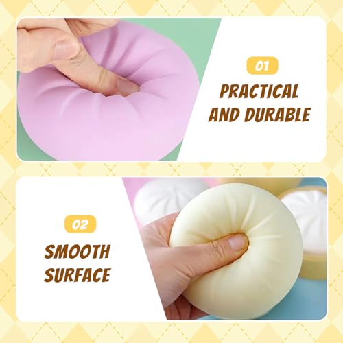 YAGUAN Glitter Dumpling Squishy - Doughy Assorted Bao Bun 4-Pack