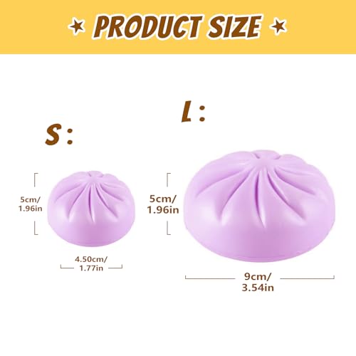 YAGUAN Glitter Dumpling Squishy - Doughy Assorted Bao Bun 4-Pack